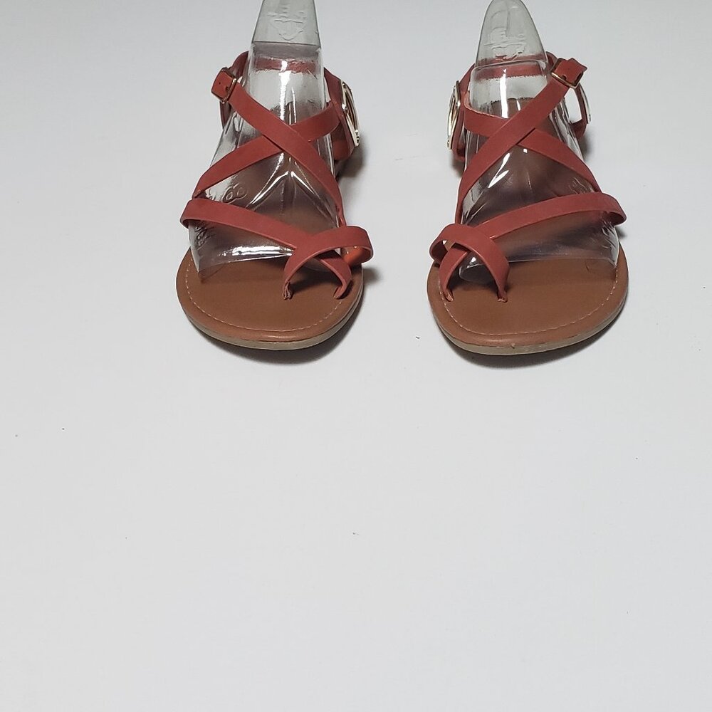 City Classied Burnt Orange Sandals with Gold Embellishment - Picture 6 of 12